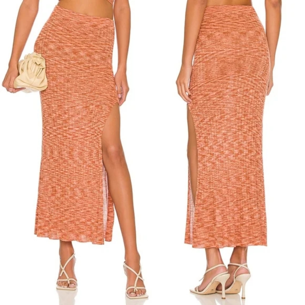 L*Space Zephyr Crop Bra Top Midi Slit Skirt - Picture 3 of 15